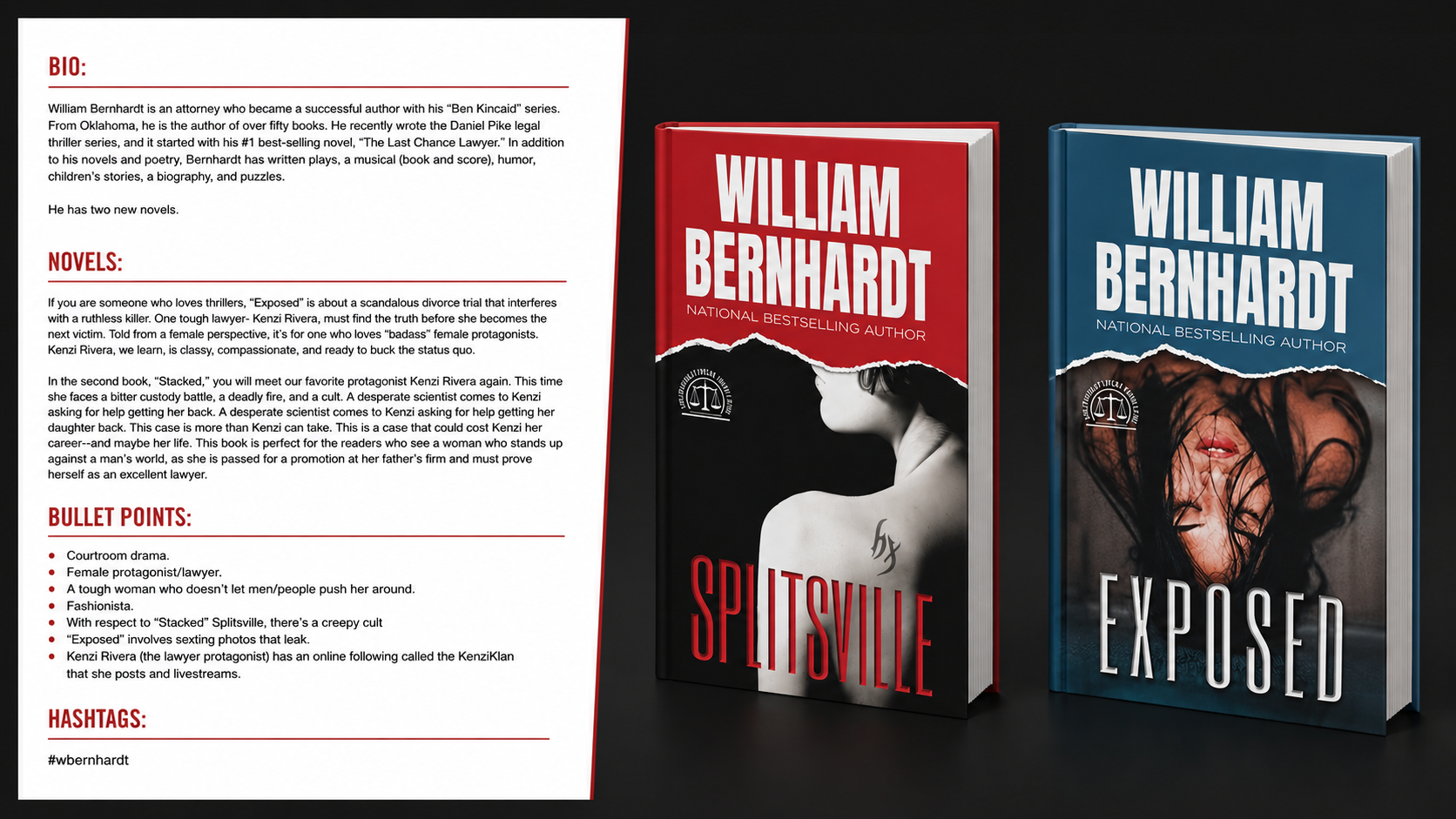 Paid partnership brief developed for the William Bernhardt BookTok campaign.